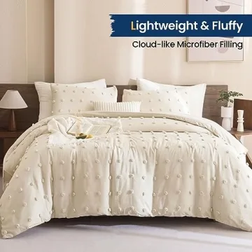 Paxrac Beige Comforter Set King Size Soft Lightweight Microfiber