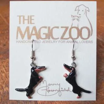 Handcrafted Black and Tan Dachshund Earrings for Dog Lovers