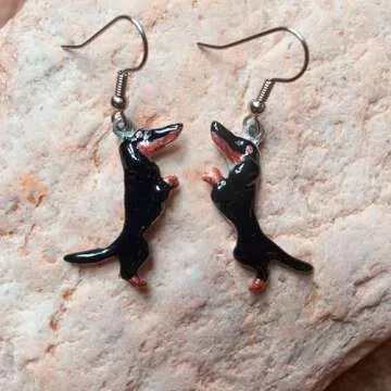 Handcrafted Black and Tan Dachshund Earrings for Dog Lovers
