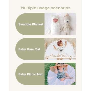 Baby Milestone Blanket with Cards & Circle Ring