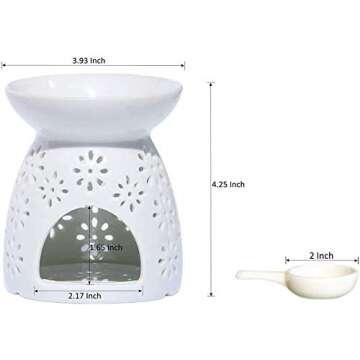 Ceramic Wax Melt Burner with Flower Pattern for Aromatherapy