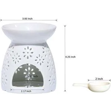 Ceramic Wax Melt Burner with Flower Pattern for Aromatherapy