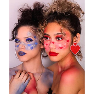 Heart Earrings for Women Hypoallergenic Beaded Statement Dangle Earrings Boho Handmade Red Love Heart Bead Drop Dangling Earrings Valentine’s Day Earrings Jewelry Gift