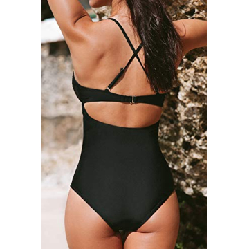 CUPSHE Vintage Lace Deep V Neck Swimsuit