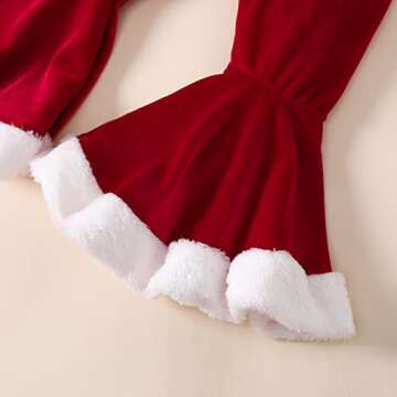 METYOUEZE Toddler Girls Christmas Jumpsuit Set Red