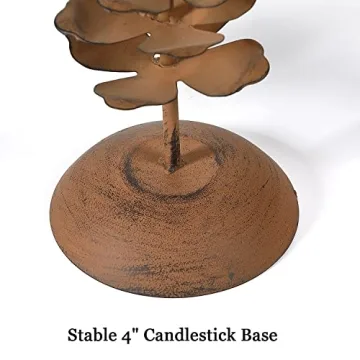 Rustic Taper Candle Holders Set of 3 for Elegant Decor