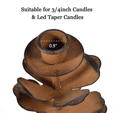 Rustic Taper Candle Holders Set of 3 for Elegant Decor