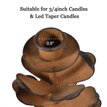Rustic Taper Candle Holders Set of 3 for Elegant Decor