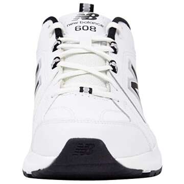 New Balance Men's 608 V5 Training Shoes - White/Black/Silver Metallic, 11 X-Wide