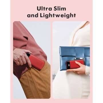 Portable Charger with Built in Cables, Portable Charger with Cords Wires Slim 10000mAh Travel Battery Pack 6 Outputs 3 Inputs 3A Fast Charging Power Bank for Samsung Google Pixel LG Moto iPhone iPad