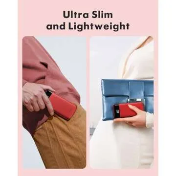 Portable Charger with Built in Cables, Portable Charger with Cords Wires Slim 10000mAh Travel Battery Pack 6 Outputs 3 Inputs 3A Fast Charging Power Bank for Samsung Google Pixel LG Moto iPhone iPad