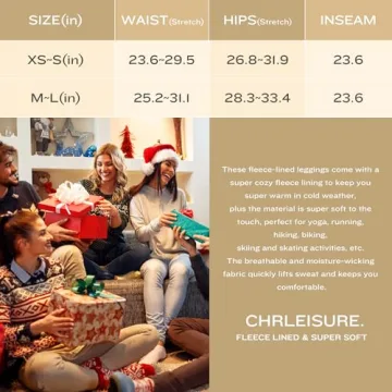 CHRLEISURE Fleece Lined Winter Leggings for Women