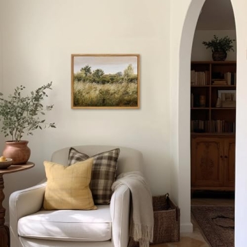 Vintage Meadow Landscape Canvas Wall Art - Ready to Hang