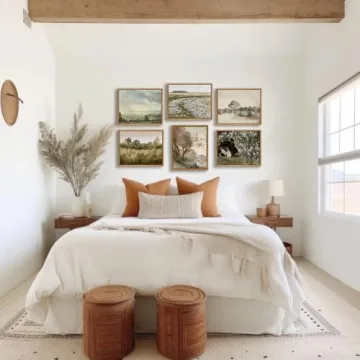 Vintage Meadow Landscape Canvas Wall Art - Ready to Hang