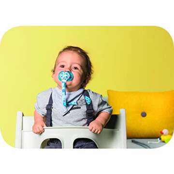 MAM Animal Design Collection Pacifier Clip (1-Pack), Clip for Pacifiers with Fastener and Flexible Ring, Baby Pacifier Clip for Girls, Designs May Vary