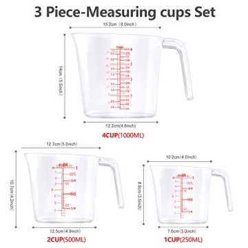 Drizom Measuring Cups Set, Stackable BPA-Free Design