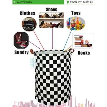 LANGYASHAN Laundry Basket Canvas Fabric Collapsible Organizer Basket for Storage Bin Toy Bins Gift Baskets Bedroom Clothes Children Nursery Hamper (Racing flag)