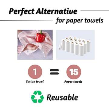 Folkulture Kitchen Towels or Dish Towels, Modern Tea Towels or Dishcloth for Drying Dishes, Set of 3 Dish Cloth for Decoration for The Home, Farmhouse Décor, 20"X26" (Peppermint)