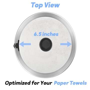 DAWNER Standing Paper Towel Holder with Spray Bottle, Weighted Base with Suction Cups, Paper Towel Stand with Spring-Loaded Arm for Kitchen, Countertop, Stainless Steel Brushed Nickel Finish