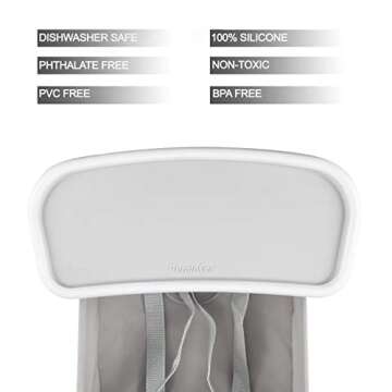 PandaEar Portable Baby Seat Travel| Compact Fold with Straps for Indoor/Outdoor Use| Great for Camping, Beach, Lawn |Toddlers, Kids, Boys, Girls (Grey with Placemat)