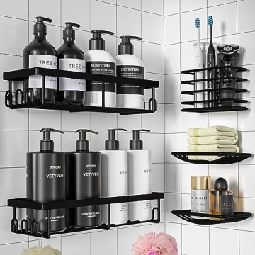 Sakugi Shower Caddy - 5-Piece Rustproof Organizer Set