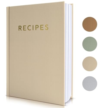 ZICOTO Aesthetic Blank Recipe Book Waterproof Cover Elegant