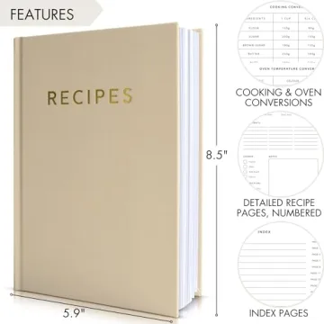 ZICOTO Aesthetic Blank Recipe Book Waterproof Cover Elegant