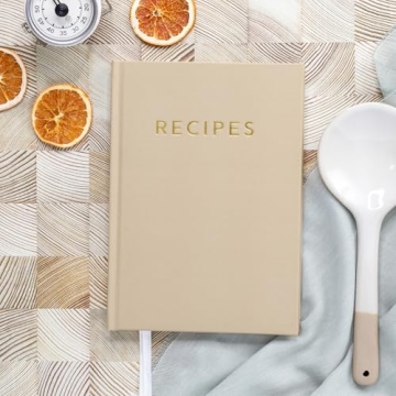 ZICOTO Aesthetic Blank Recipe Book Waterproof Cover Elegant