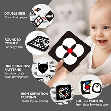 Hahaland High Contrast Baby Flashcards for Newborns 0-6 Months