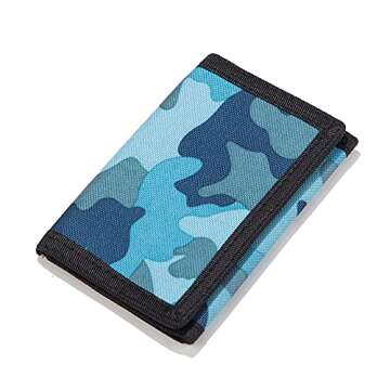 Leyeve wallet,Teen Wallet with Coin Pocket,Kids Wallets for Boys,RFID Trifold Canvas Outdoor Sports ...