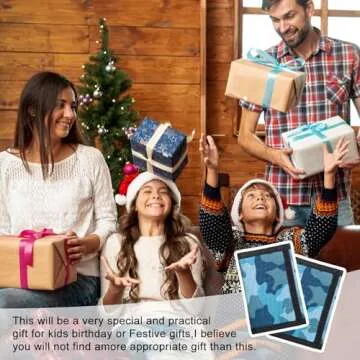 Leyeve wallet,Teen Wallet with Coin Pocket,Kids Wallets for Boys,RFID Trifold Canvas Outdoor Sports Wallet for Kids,Front Pocket Wallet with Magic Sticker-Blue camo