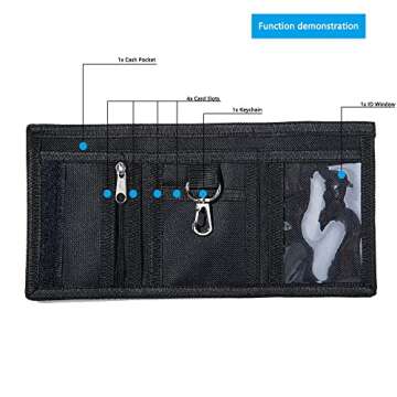 Leyeve wallet,Teen Wallet with Coin Pocket,Kids Wallets for Boys,RFID Trifold Canvas Outdoor Sports Wallet for Kids,Front Pocket Wallet with Magic Sticker-Blue camo