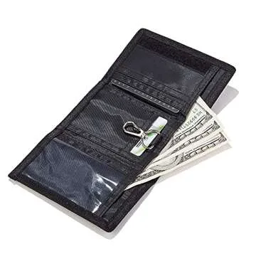 Leyeve wallet,Teen Wallet with Coin Pocket,Kids Wallets for Boys,RFID Trifold Canvas Outdoor Sports Wallet for Kids,Front Pocket Wallet with Magic Sticker-Blue camo