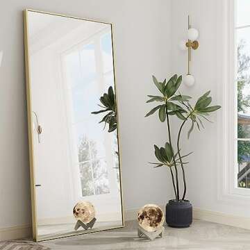 HARRITPURE 30"x71" Full Length Mirror with Aluminum Alloy Frame and Explosion-Proof Glass