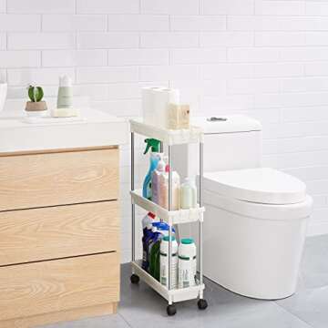 Lifewit Slim Storage Cart, Laundry Room Organization, Wide 6.3'', 3 Tier Shelf Organizer Rack Unit w...