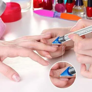 2Pcs Rhinestone Picker Tool for Nail Gems and Nail Art Rhinestones for Crafts Wax Pencil for Rhinestones Accessories, with Pink Straight And Curved Tip Tweezers and Glitter Nail Tools for Nail Art