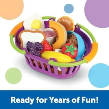 Learning Resources New Sprouts Breakfast Foods Basket - 16 Pieces, Ages 18+ months Pretend Play Food for Toddlers, Toddler Kitchen Toys, Preschool Learning Toys