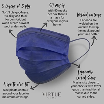 Stylish VIRTUE CODE Curved Face Masks for Travel
