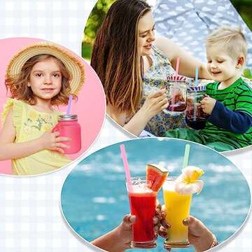 cobee 4 Sets Reusable Silicone Straws Kit, Foldable Drinking Straws, Portable Straws Colorful Storage Box with Keychain for Travel, Straws Deep Cleaning Brush for Bubble Tea, Cold/Hot Drinks