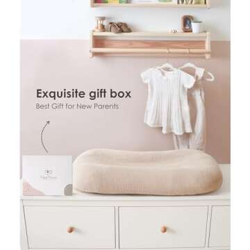 MairMore Muslin Baby Lounger Cover for Newborn & Infant, 100% Cotton Soft and Breathable Lounger Slipcover for Baby Girls and Boys, Pack of 2 (Pink, Ivory)