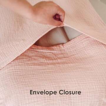 MairMore Muslin Baby Lounger Cover for Newborn & Infant, 100% Cotton Soft and Breathable Lounger Slipcover for Baby Girls and Boys, Pack of 2 (Pink, Ivory)