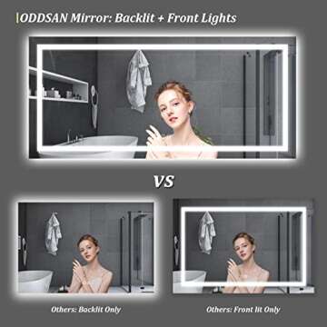 ODDSAN Lighted Bathroom Mirror - Stylish & Functional