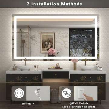 ODDSAN Lighted Bathroom Mirror - Stylish & Functional