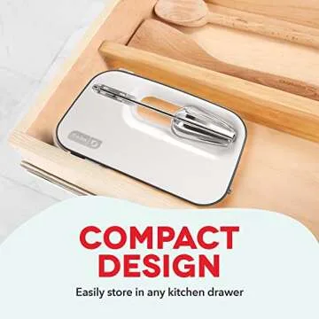 Dash SmartStore™ Compact Hand Mixer Electric for Whipping + Mixing Cookies, Brownies, Cakes, Dough...