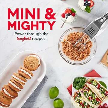 Dash SmartStore™ Compact Hand Mixer Electric for Whipping + Mixing Cookies, Brownies, Cakes, Dough, Batters, Meringues & More, 3 Speed - Grey