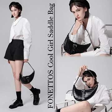 Chic FONETTOS Y2K Saddle Hobo Bag for Stylish Women