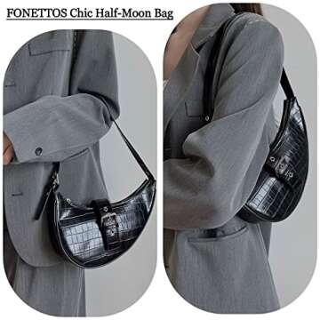 Chic FONETTOS Y2K Saddle Hobo Bag for Stylish Women