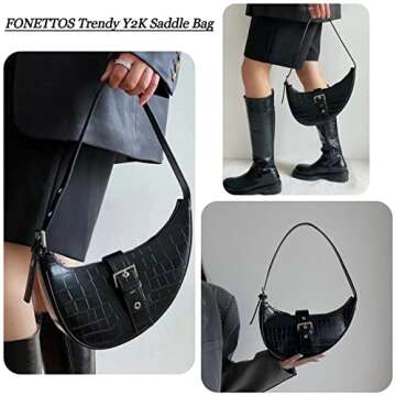 Chic FONETTOS Y2K Saddle Hobo Bag for Stylish Women