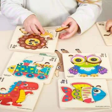 QUOKKA Wooden Puzzles for Toddlers Ages 3-4 - Educational Fun