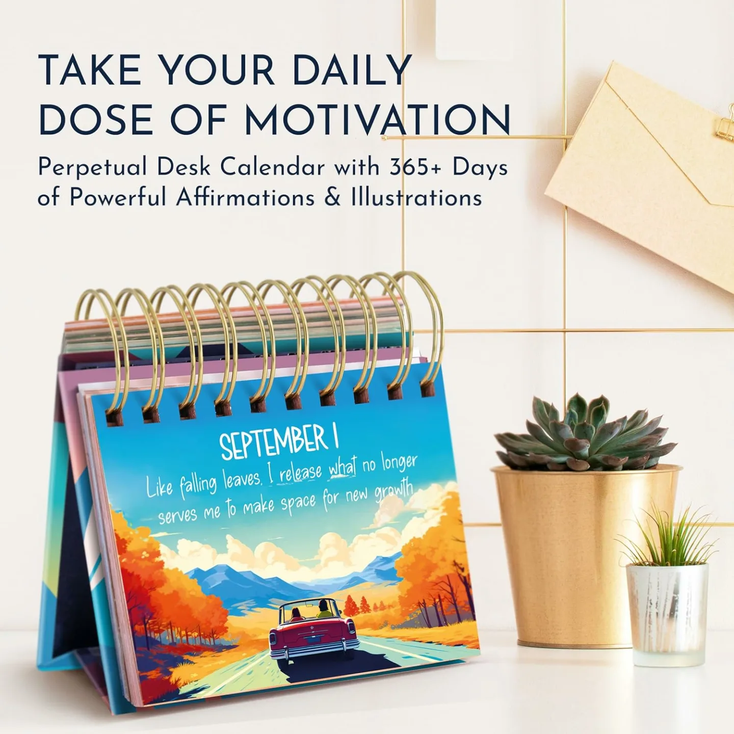 RYVE Daily Affirmation Calendar - Motivational Desk Calendar with Daily Affirmations for Women - Positive Affirmations, Inspirational Gifts for Women, Office Desk Decor for Women, Office Gifts